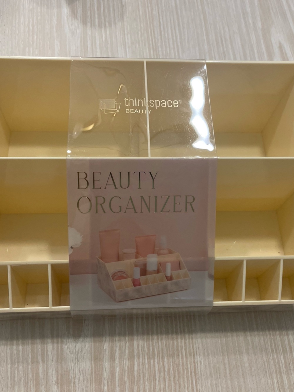 Thinkspace Beauty Yellow Makeup Organizer - Multi-Compartment Cosmetic Holder